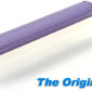 a rectangular silicon squeegee blade with a purple handle